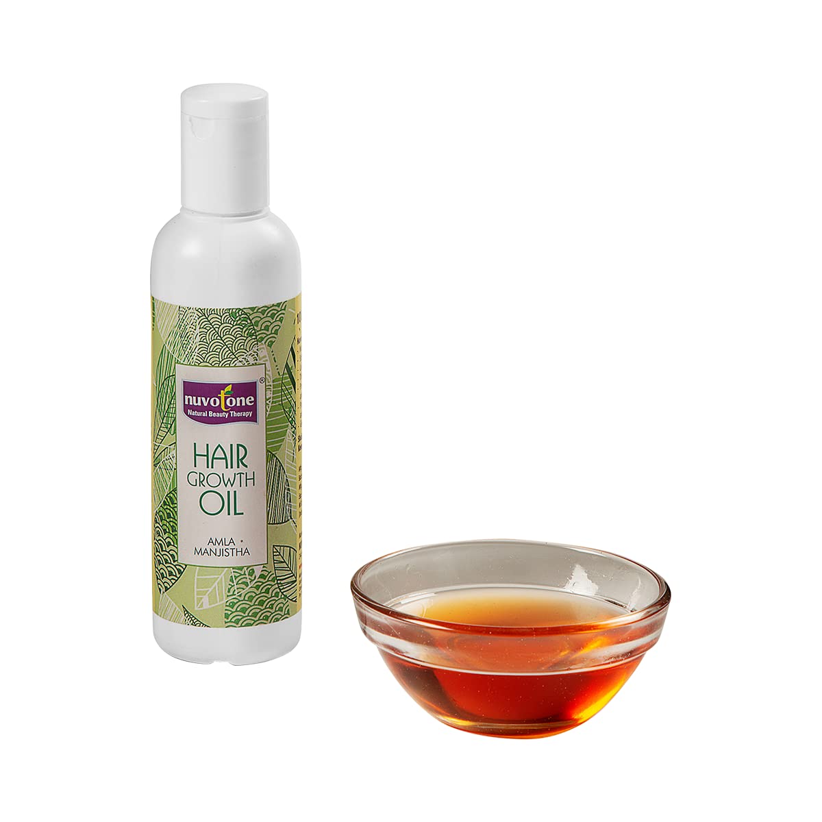 Nuvotone Amla-Manjistha Hair Oil for Hair Growth & Anti-Hair Fall - Promotes Thick, Shiny & Strong Hair with Hibiscus, Bhringraj & Castor Oil | 100ml | Perfect for Daily Hair Care & Scalp Massage