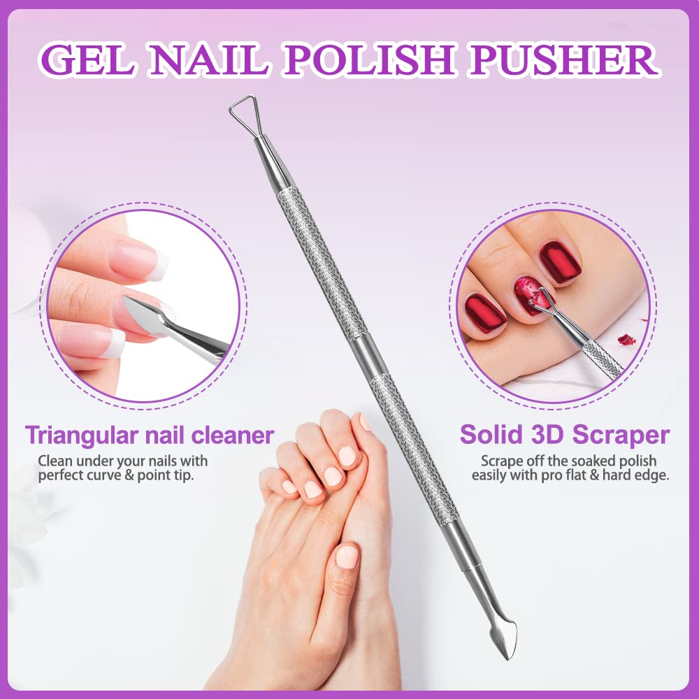 TsMADDTs Professional Gel Nail Polish Remover Kit - Includes Soak Off Clips, Remover Pads, Nail Clipper, Cuticle Tools, Brush, Nail File & Buffer - Perfect for At-Home Manicures & Nail Art DIY