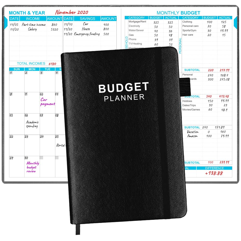 2024-2025 Budget Planner - Undated Monthly Expense Tracker Notebook | 12-Month Financial Organizer for Personal Finance & Money Management | 5.8