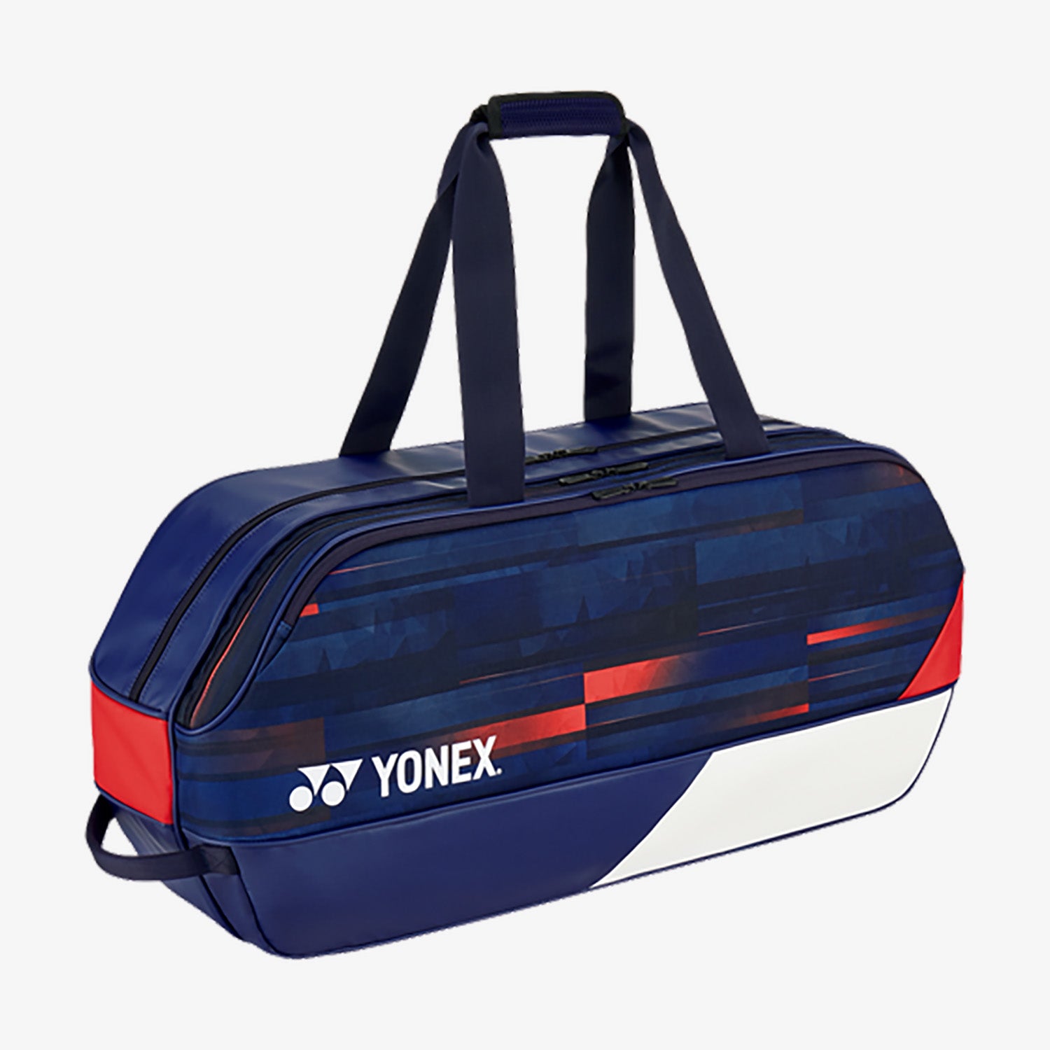 Yonex BAG31PALDWNR Pro Tournament Badminton Tennis Racket Bag - 6 Pack Limited Edition (White/Navy/Red) - Perfect for Professional Players & Sports Enthusiasts