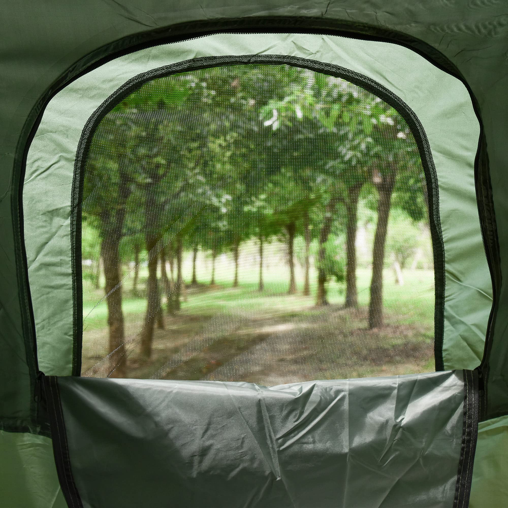Outsunny Folding Camping Cot for Adults - Portable Single Sleeping Bed with Thick Air Mattress & Tent - Perfect for Backpacking, Hiking, and Outdoor Adventures