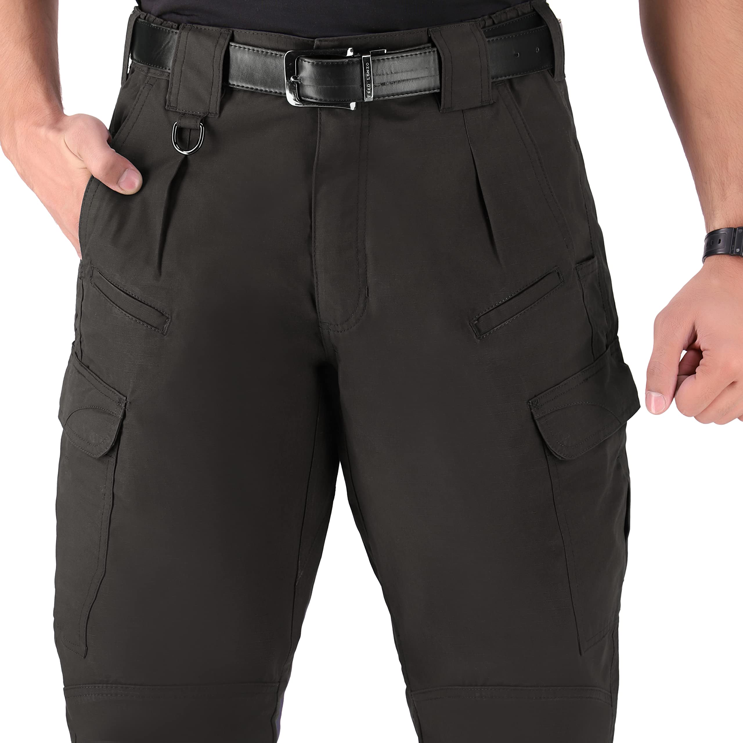 WHITEDUCK Men's Tactical Pants - Ripstop Stretch Water Resistant Cargo Work Pants with 13 Pockets for Military, Hiking & Outdoor Activities | Durable & Comfortable for Work, Camping & Adventure