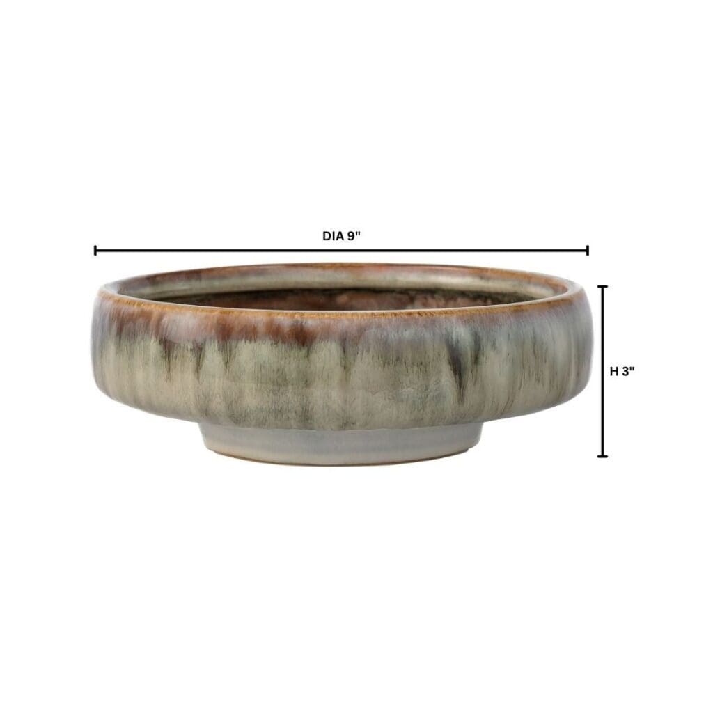 Cyan Design 11773 Elevated Bowl in Cascade Mocha - Low Profile Modern Serving Bowl for Salads, Fruits, and Desserts - Perfect for Dining Tables, Kitchen Countertops, and Entertaining