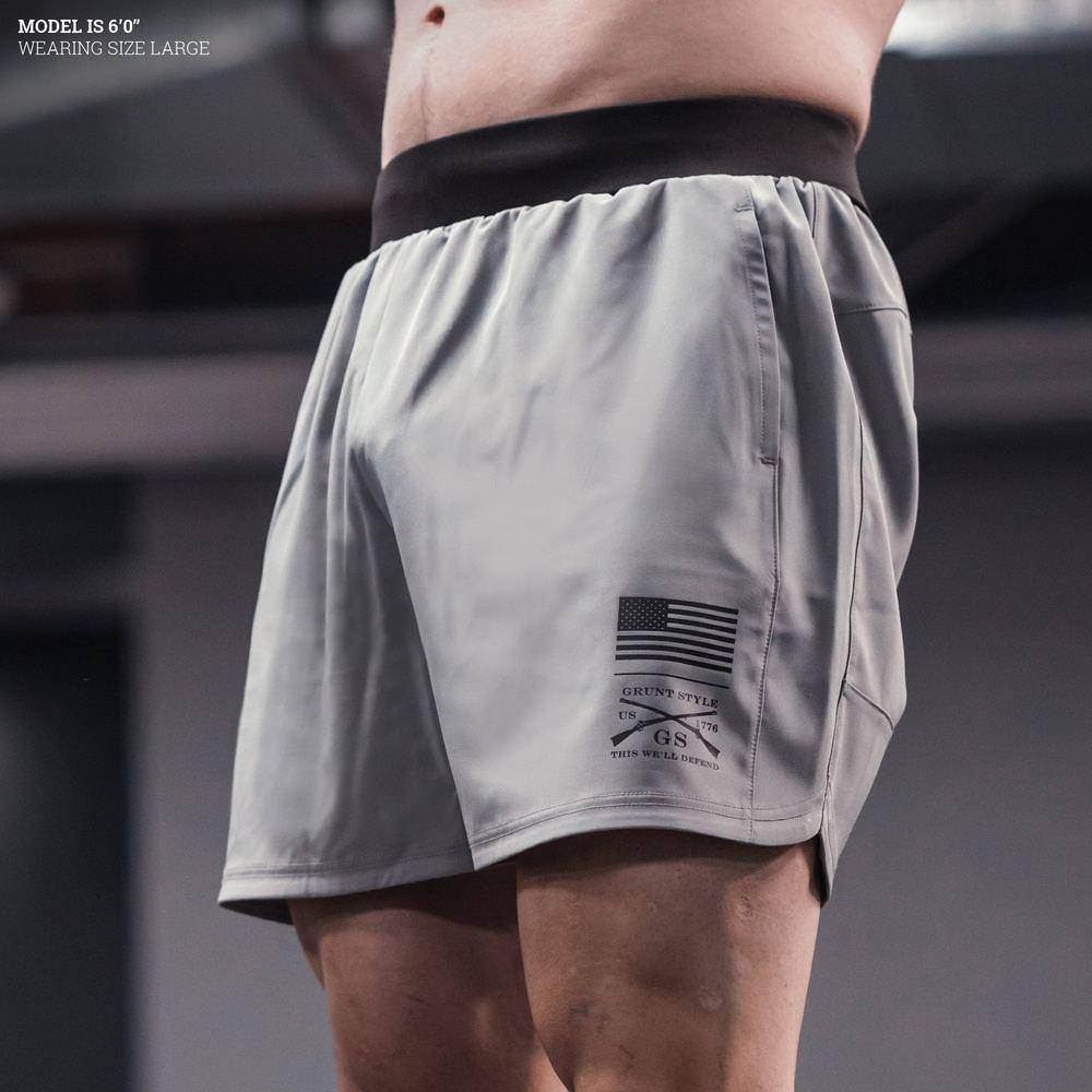 Men's Workout Shorts - Lightweight & Breathable Gray Training Shorts for Gym, Running & Outdoor Sports