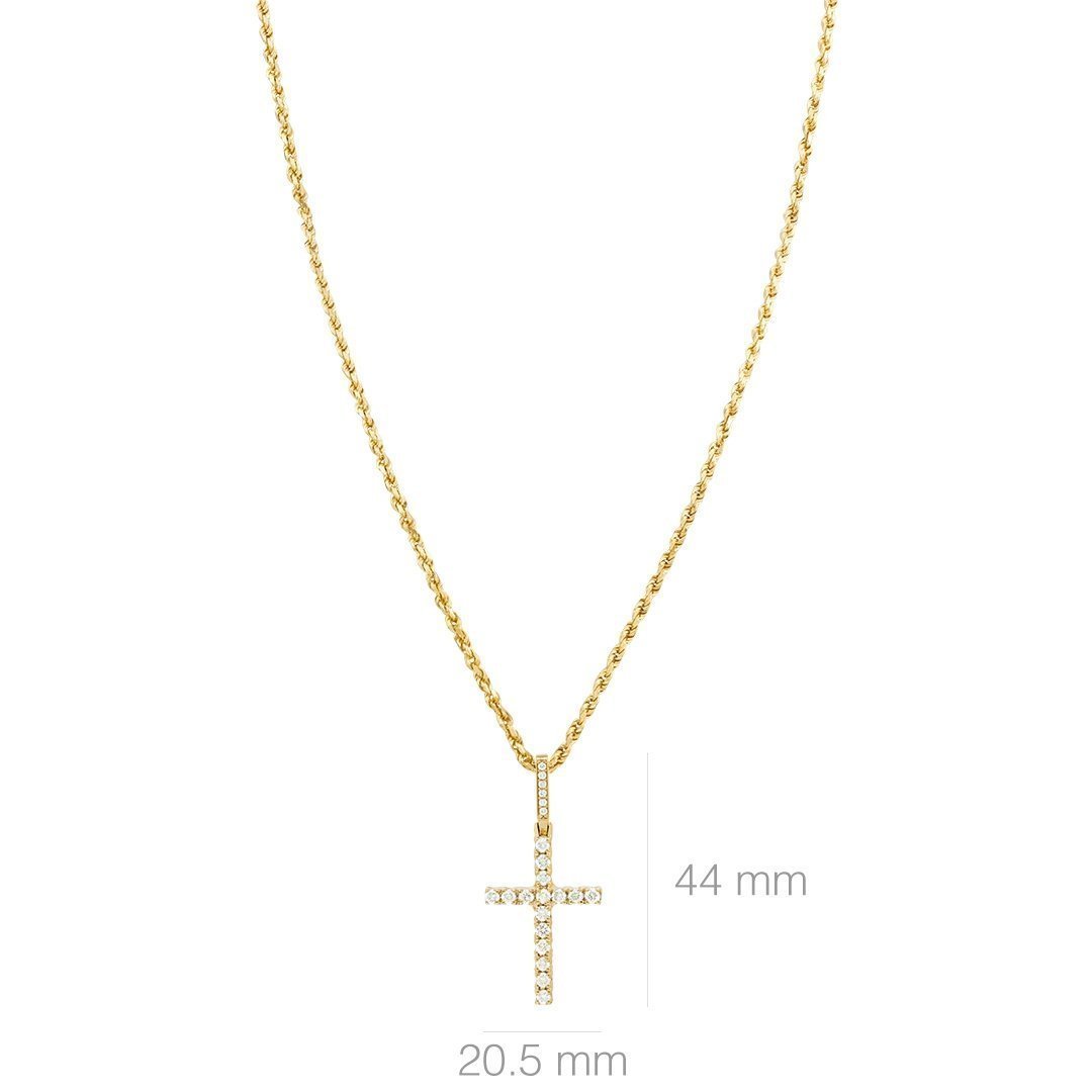 14K Yellow Gold Diamond Cross Pendant Necklace - 1.4 Carat Genuine Diamond Jewelry for Women - Perfect for Gifts, Weddings & Everyday Elegance