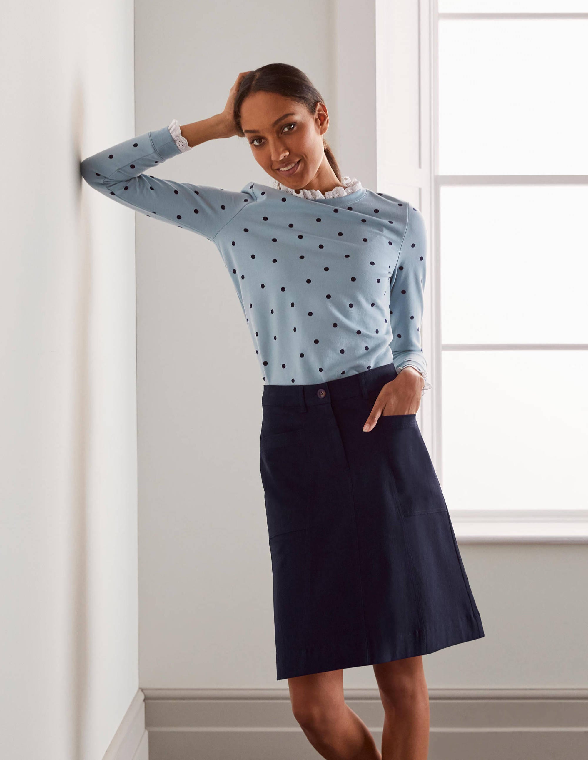 Abingdon Mini Skirt in Navy Blue - Stylish Women's Short Skirt for Casual Wear, Parties & Summer Outfits