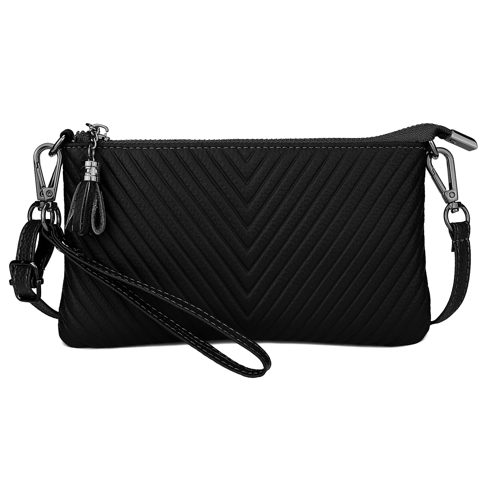 Uromee Genuine Leather Wristlet Wallet Clutch Purse for Women - Crossbody Bag with Detachable Shoulder Strap - Perfect for Parties, Travel & Everyday Use