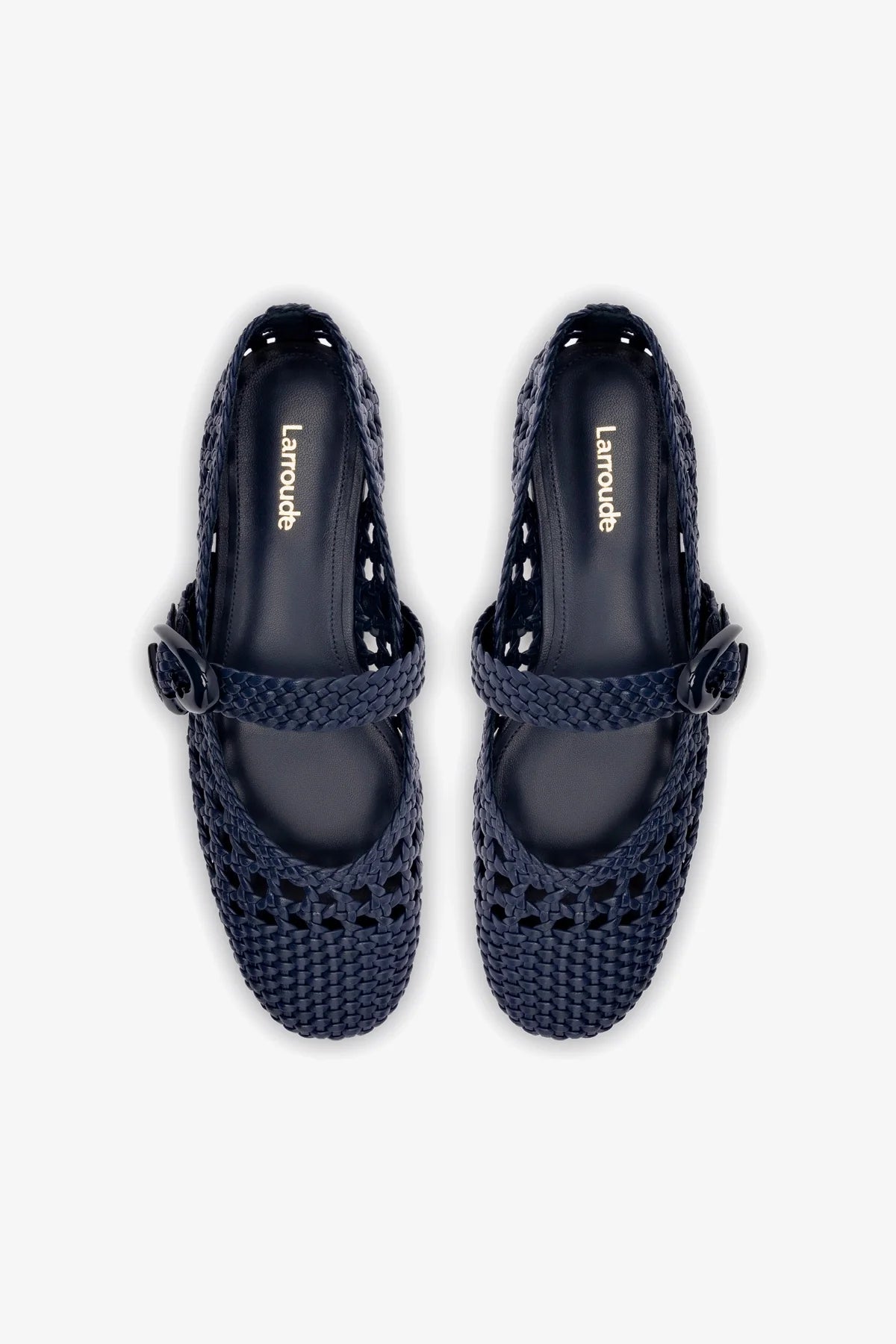 Verona Macrame Ballet Flat Shoes for Women - Navy Blue Genuine Leather Comfortable Slip-On Loafers | Perfect for Casual Outings, Office Wear & Travel