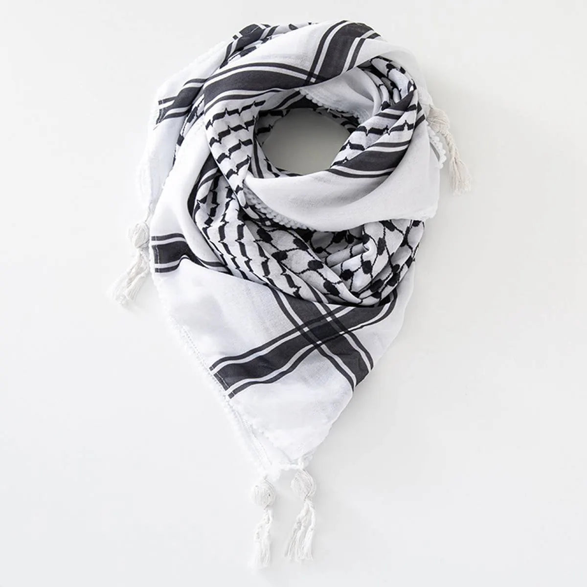 Urgarment Men's & Women's Keffiyeh Scarf - Arab Shemagh Kuffiyeh with Tassels - Cotton Linen Blend - Perfect for Outdoor, Travel & Fashion Accessories