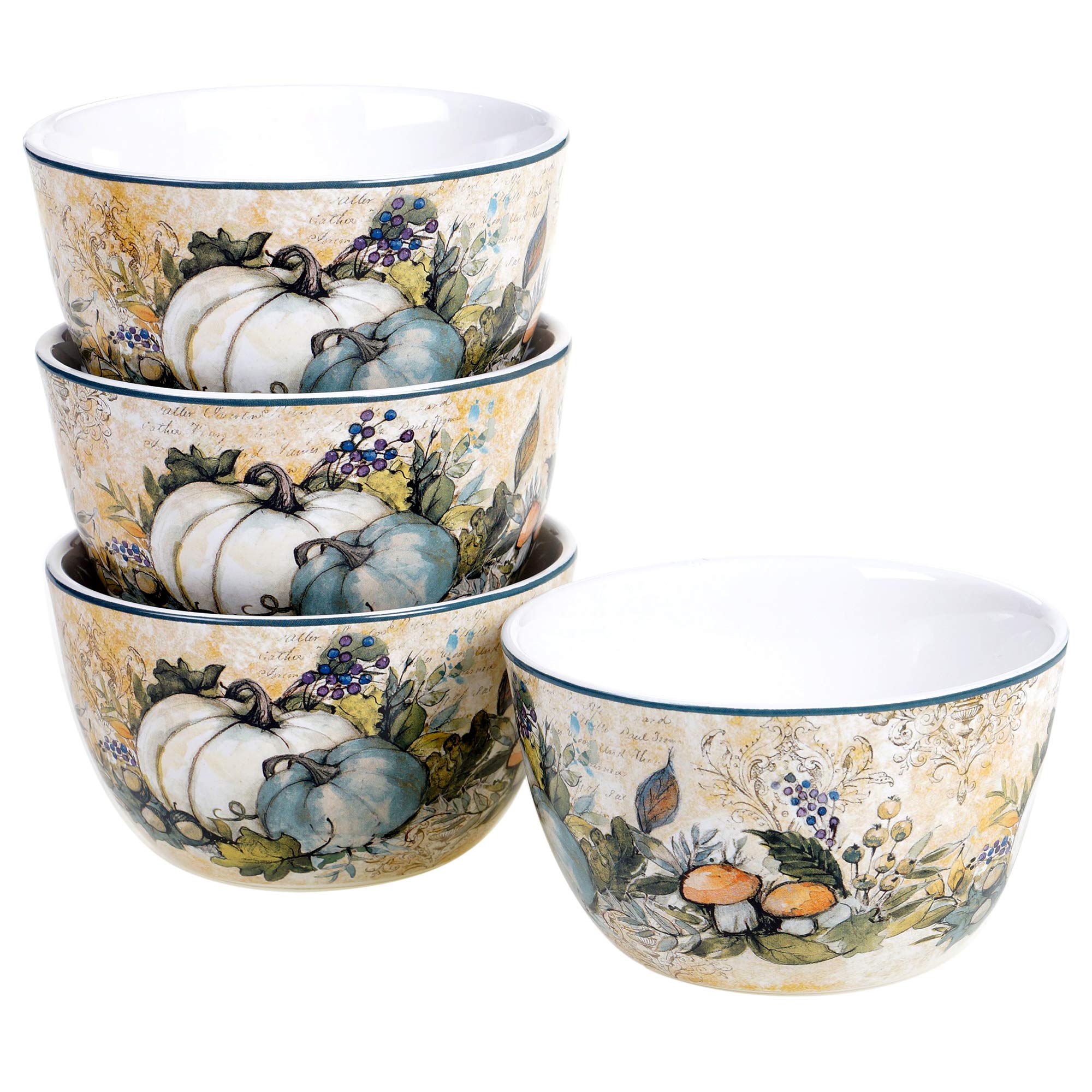 Certified International Harvest Gatherings 16-Piece Dinnerware Set - Service for 4, Multicolor Stoneware Plates, Bowls & Mugs - Perfect for Family Dinners, Holiday Gatherings & Everyday Use
