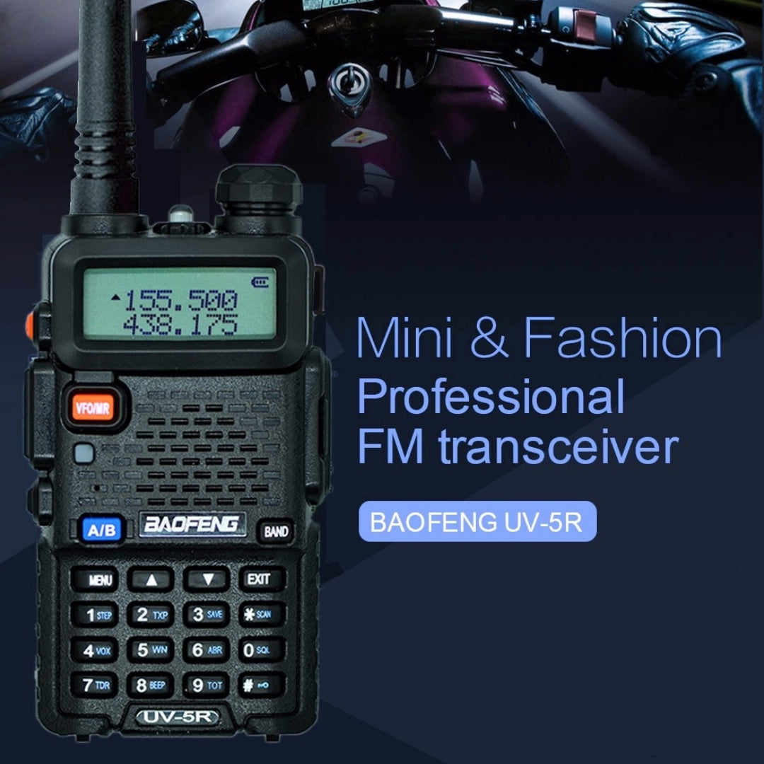Baofeng UV-5R Dual Band Two-Way Radio [5 Pack] - 4W/1W Power, 128 Channels, Flashlight, VOX, Emergency Alert - Perfect for Outdoor Adventures, Security, and Emergency Communication