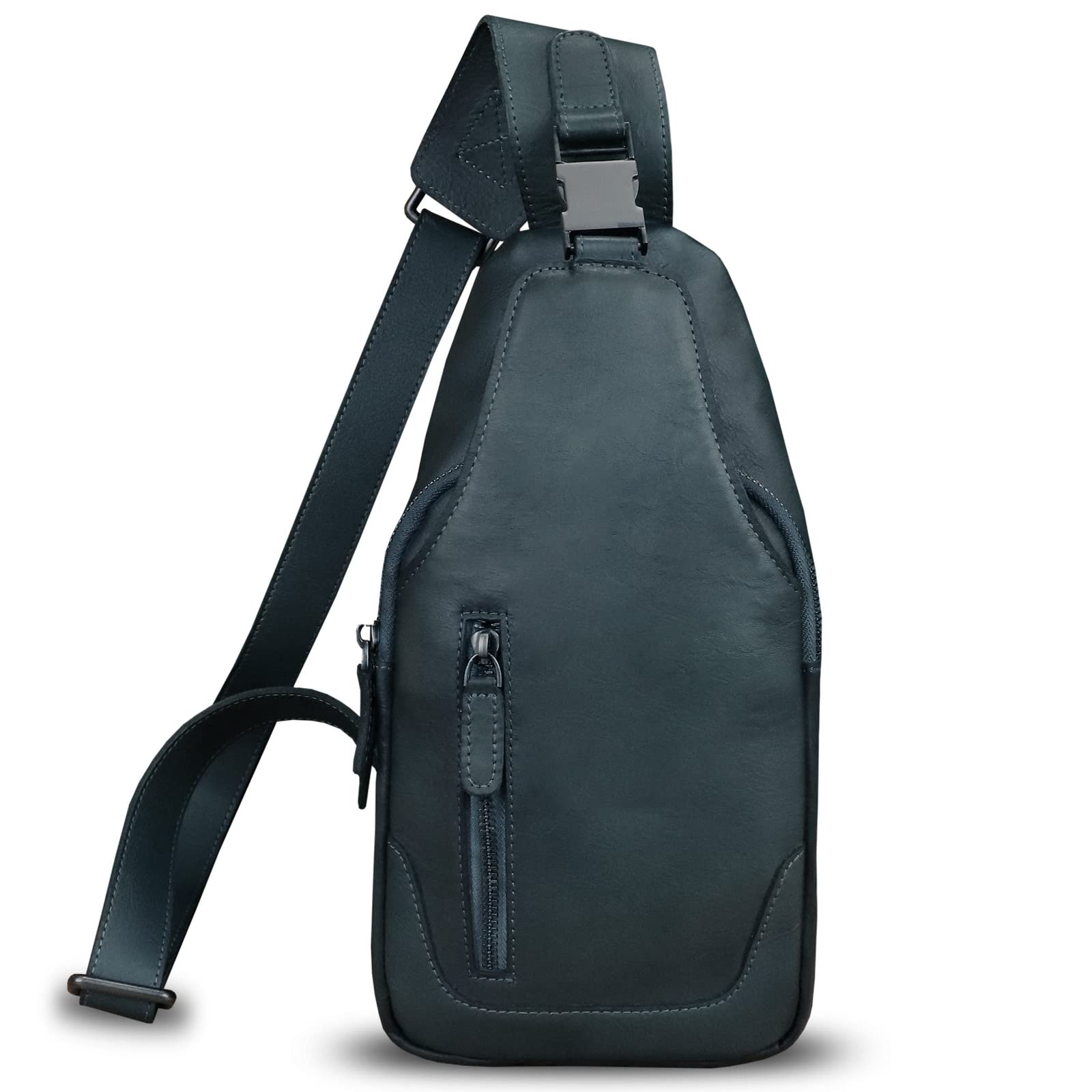 Premium Genuine Leather Sling Bag for Men & Women - Durable Crossbody Shoulder Backpack Chest Purse - Perfect for Travel, Work, and Everyday Use