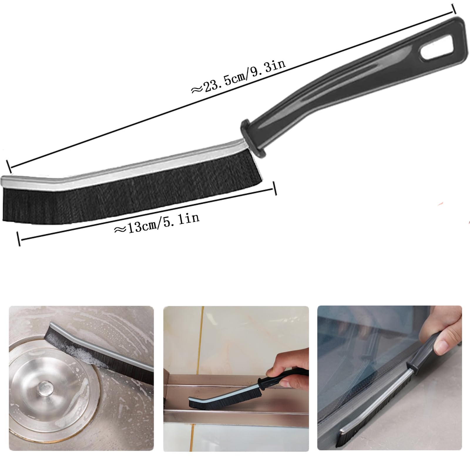 2PCS Hard Bristle Crevice Cleaning Brush Set - Multi-Purpose Gap & Grout Cleaning Tool for Tight Spaces - Perfect for Kitchen, Bathroom Tiles, Car Interiors and Hard-to-Reach Areas
