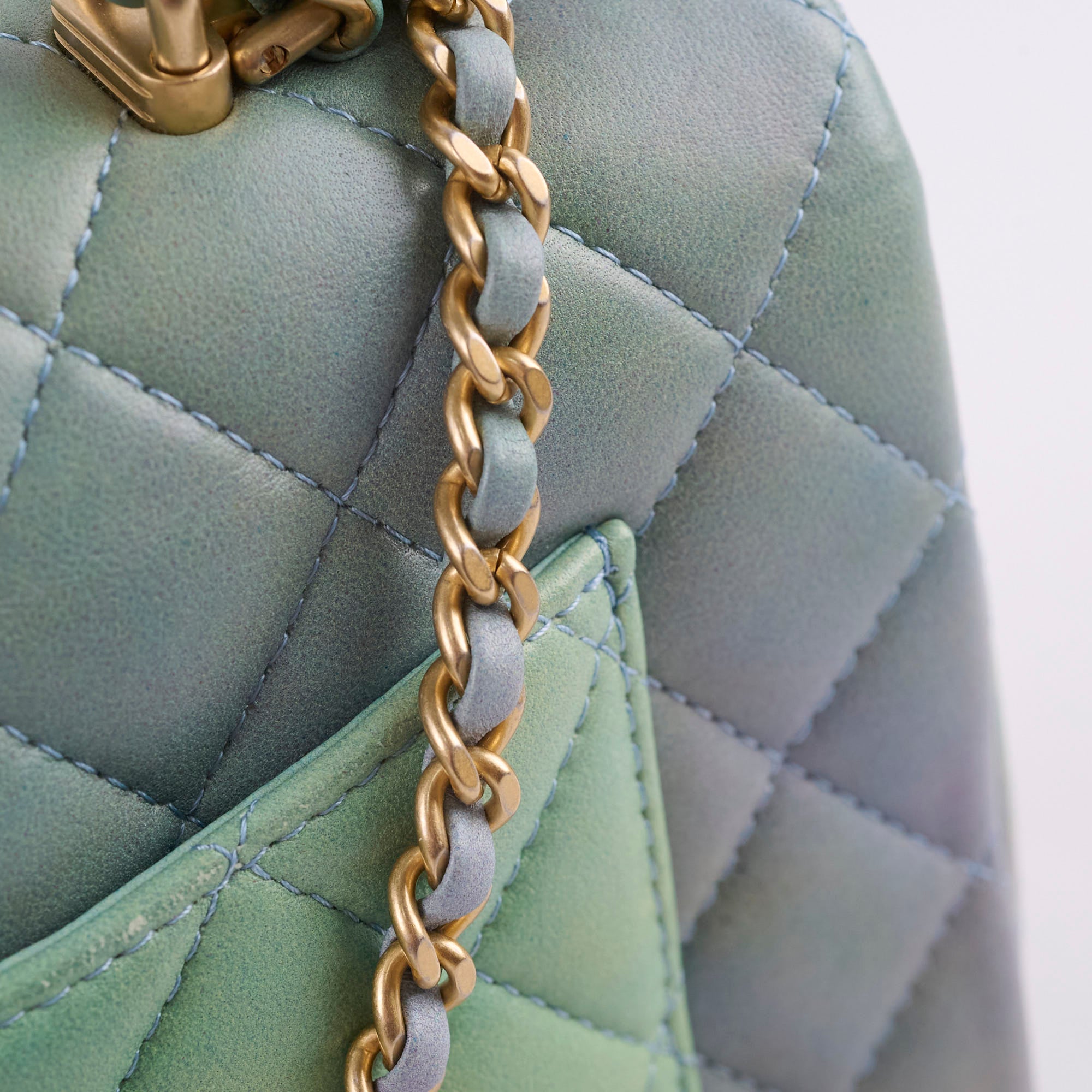 Chanel Mini Rectangular Lambskin Top Handle Bag in Ombre Green with Microchip - Perfect for Evening Events, Date Nights & Luxury Fashion Collectors