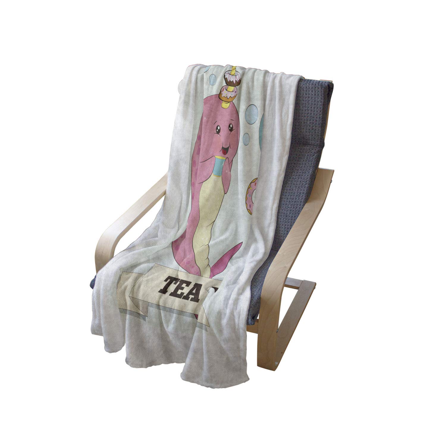 Ambesonne Narwhal Flannel Fleece Throw Blanket - Soft 60