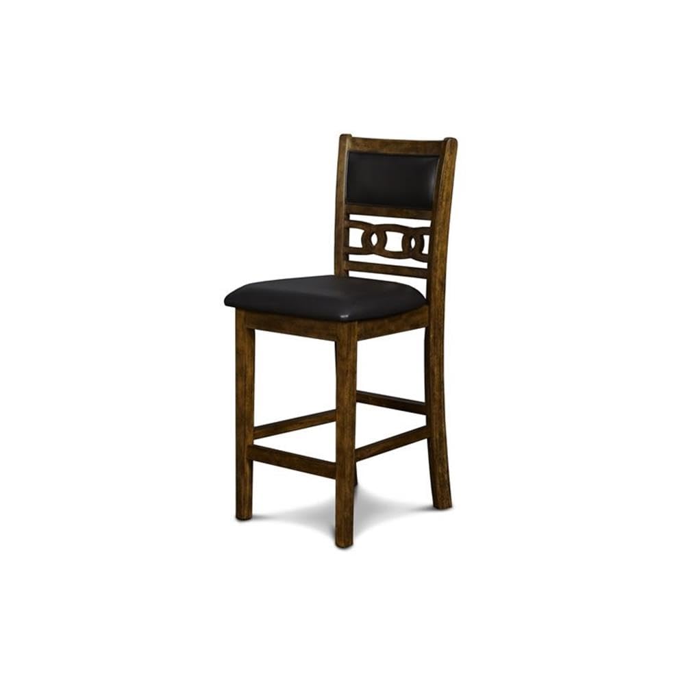 Classic Brown 30-Inch Gia Counter Table Set with 2 Chairs & Storage Shelf - Perfect for Kitchen Islands, Breakfast Nooks & Small Dining Spaces