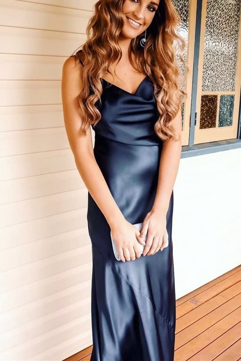 Elegant Ivory Satin Spaghetti Strap V-Neck Mermaid Wedding & Prom Dress for Women - Size 18 | Perfect for Bridesmaids, Beach Weddings & Formal Events