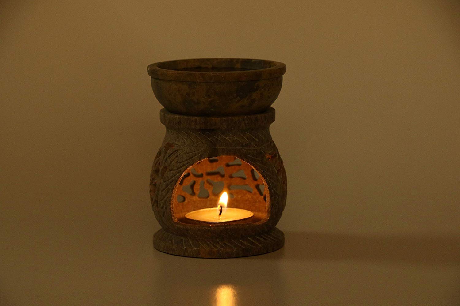Marble Soapstone Incense Stick Holder & Candle Burner - Aroma Diffuser for Essential Oils & Tea Lights | Home Meditation, Yoga Studio Decor, Spa Relaxation Gift