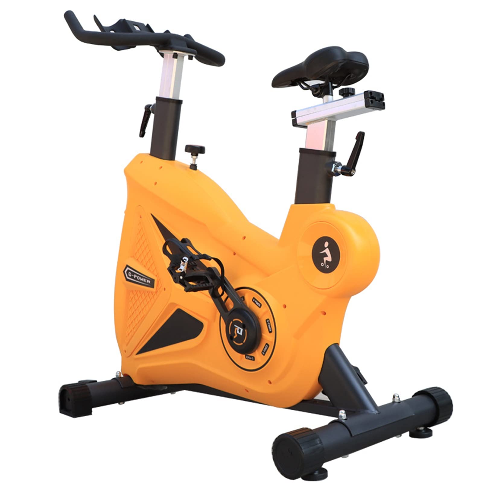 Premium Indoor Cycling Bike - Silent Belt Drive, Adjustable Resistance, Phone & Water Bottle Holder - Home Gym Exercise Bike for Cardio & Weight Loss (Yellow) | Perfect for Home Workouts, Spin Classes & Fitness Training