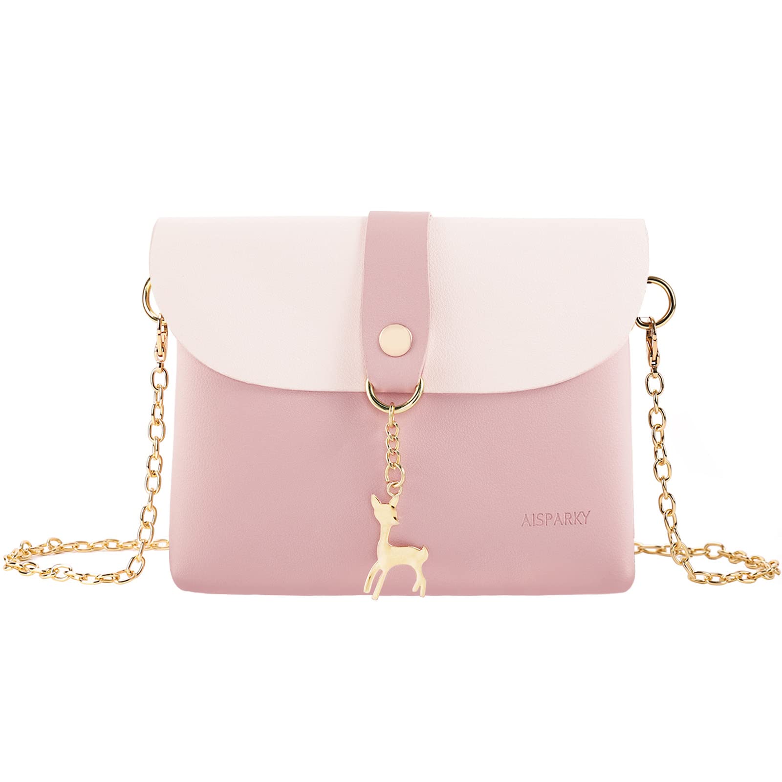 AISPARKY Small Crossbody Purse for Women - PU Leather Mini Shoulder Bag with Adjustable Strap & Gold Chain, Fashionable Pendant Design | Perfect for Daily Use, Shopping, Travel & Parties