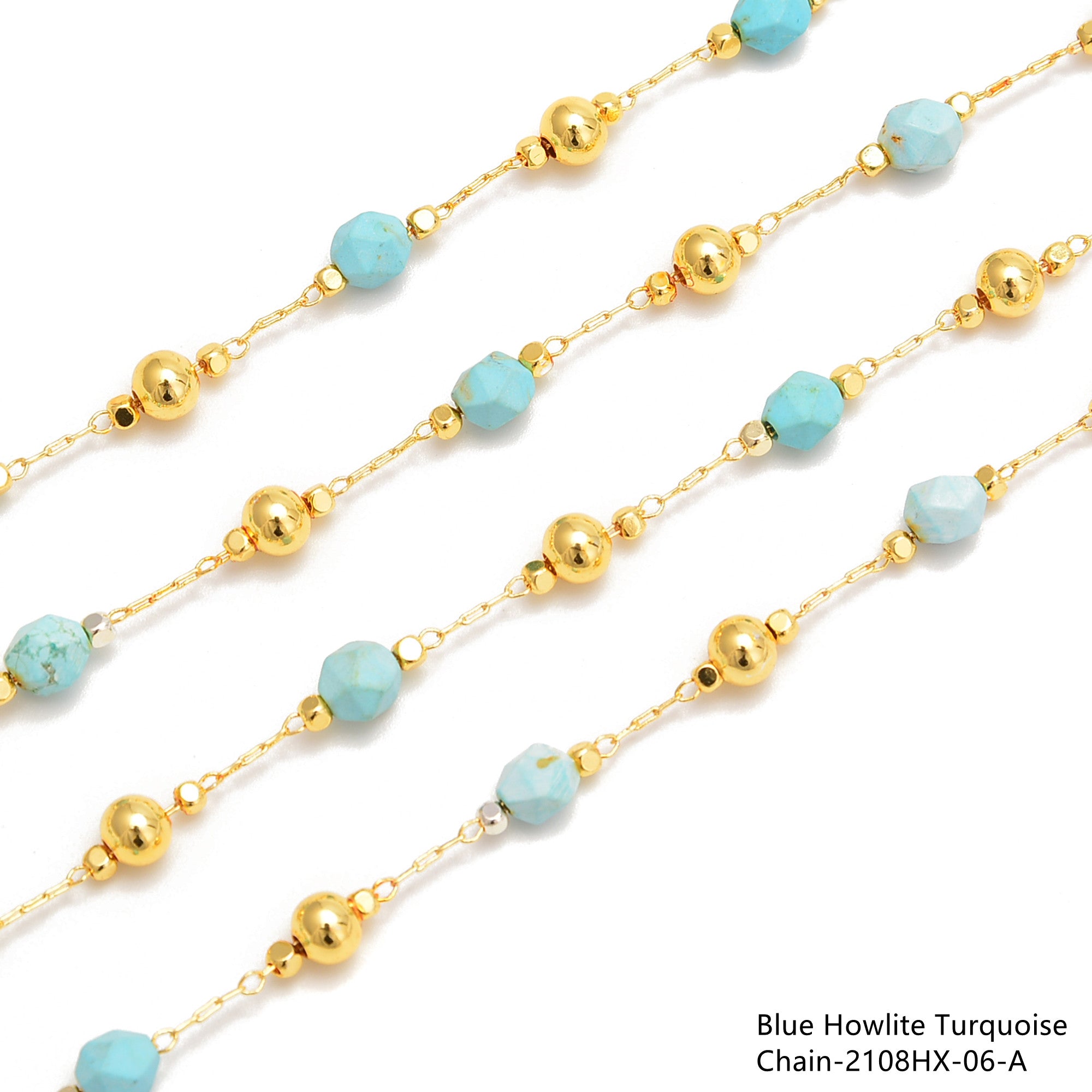 6mm Diamond Cut Beads Multi Gemstone Chain - 1 Meter Per Bag for Jewelry Making, DIY Bracelets, Necklaces & Craft Projects