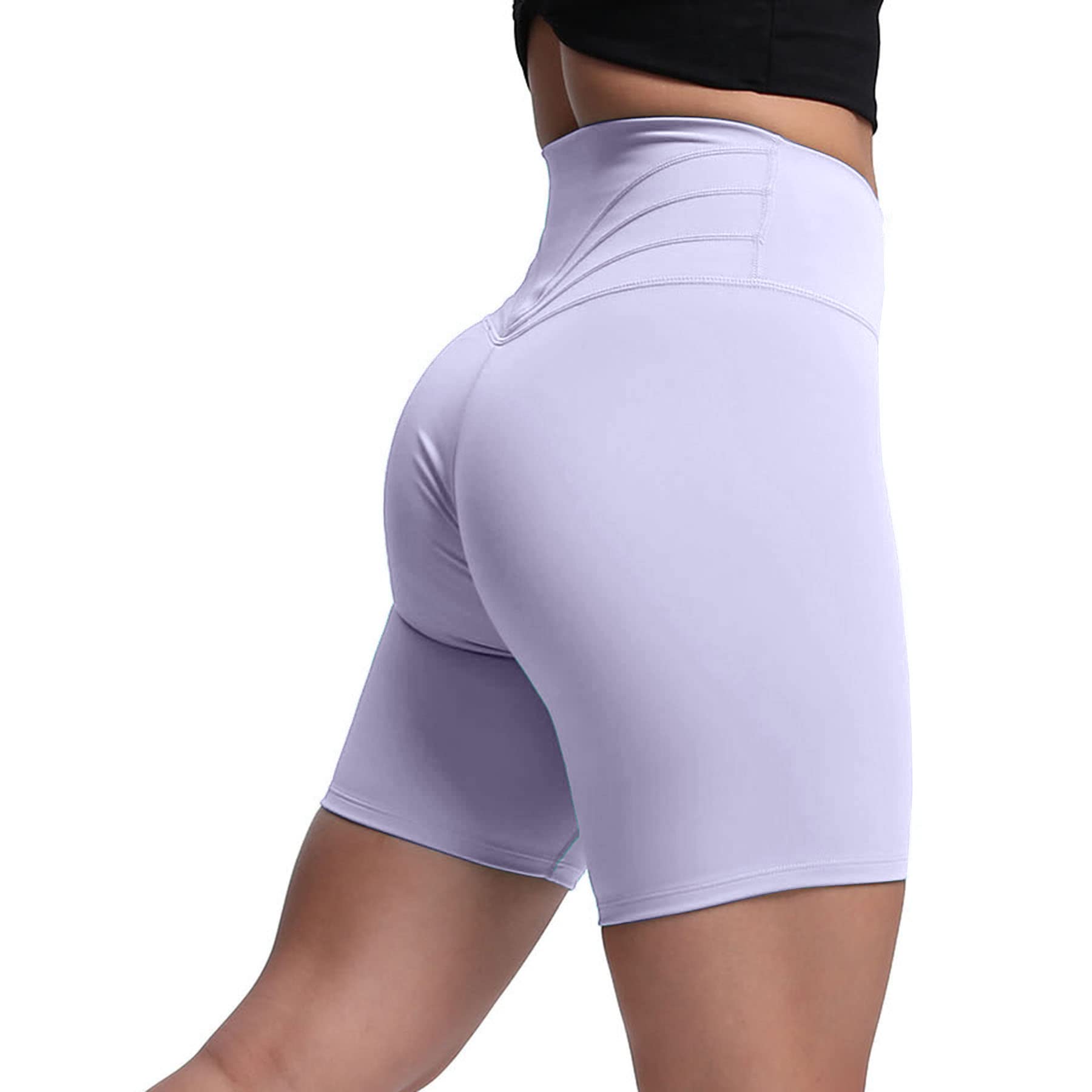 Aoxjox Women's High Waisted Workout Shorts 6
