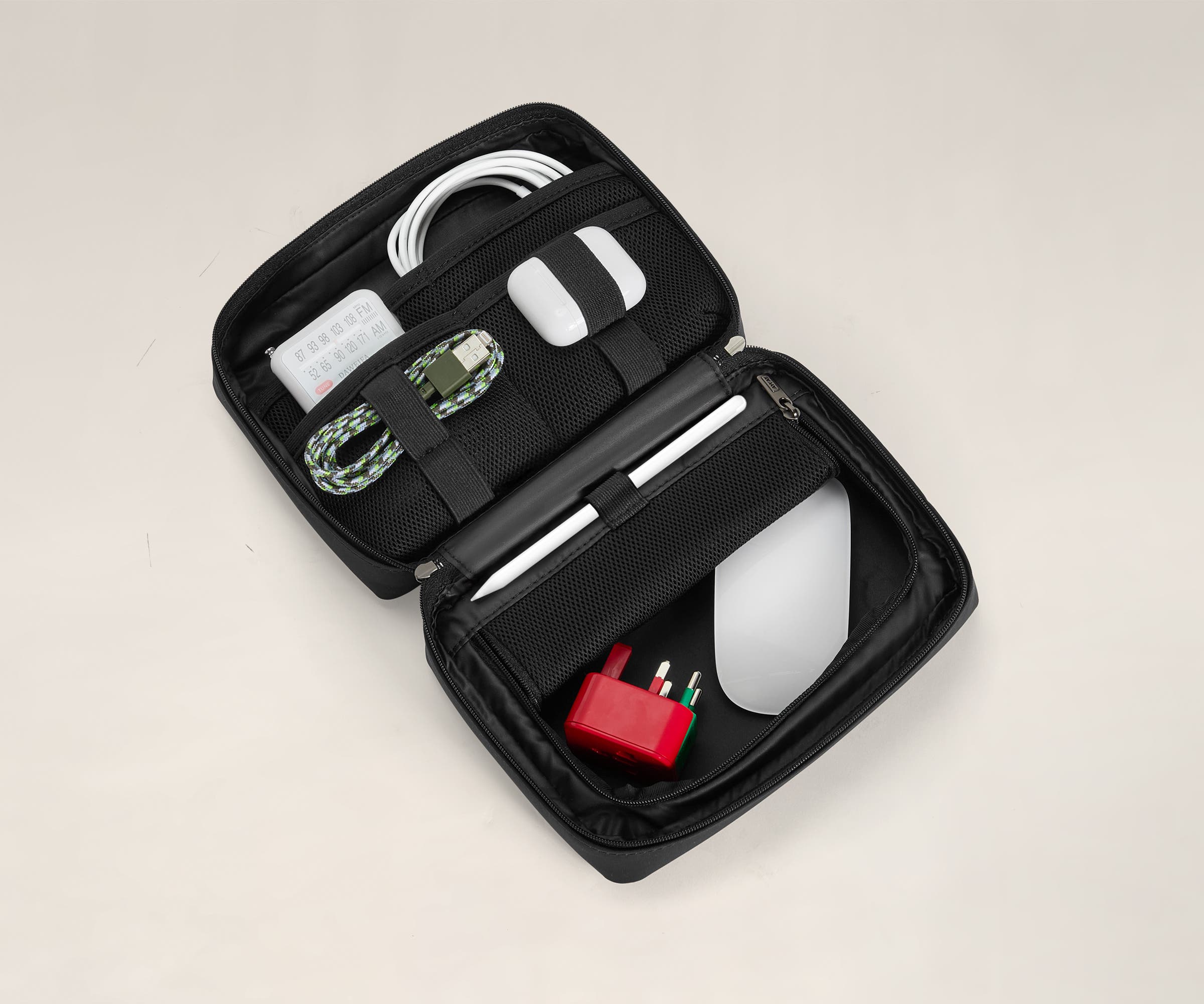 Jet Black Large Tech Case - Durable Protective Cover for Phones, Tablets & Laptops - Perfect for Travel, Work & Everyday Use