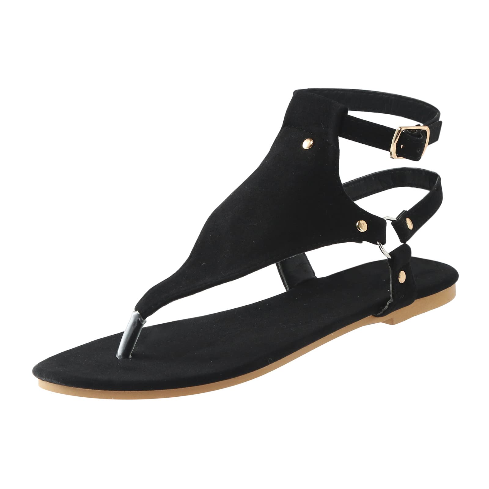 Women's Low Heel Thong Sandals - Comfortable Flat Open Toe Formal & Beach Sandals with Adjustable Buckle | Perfect for Office, Wedding, Vacation & Summer Outfits