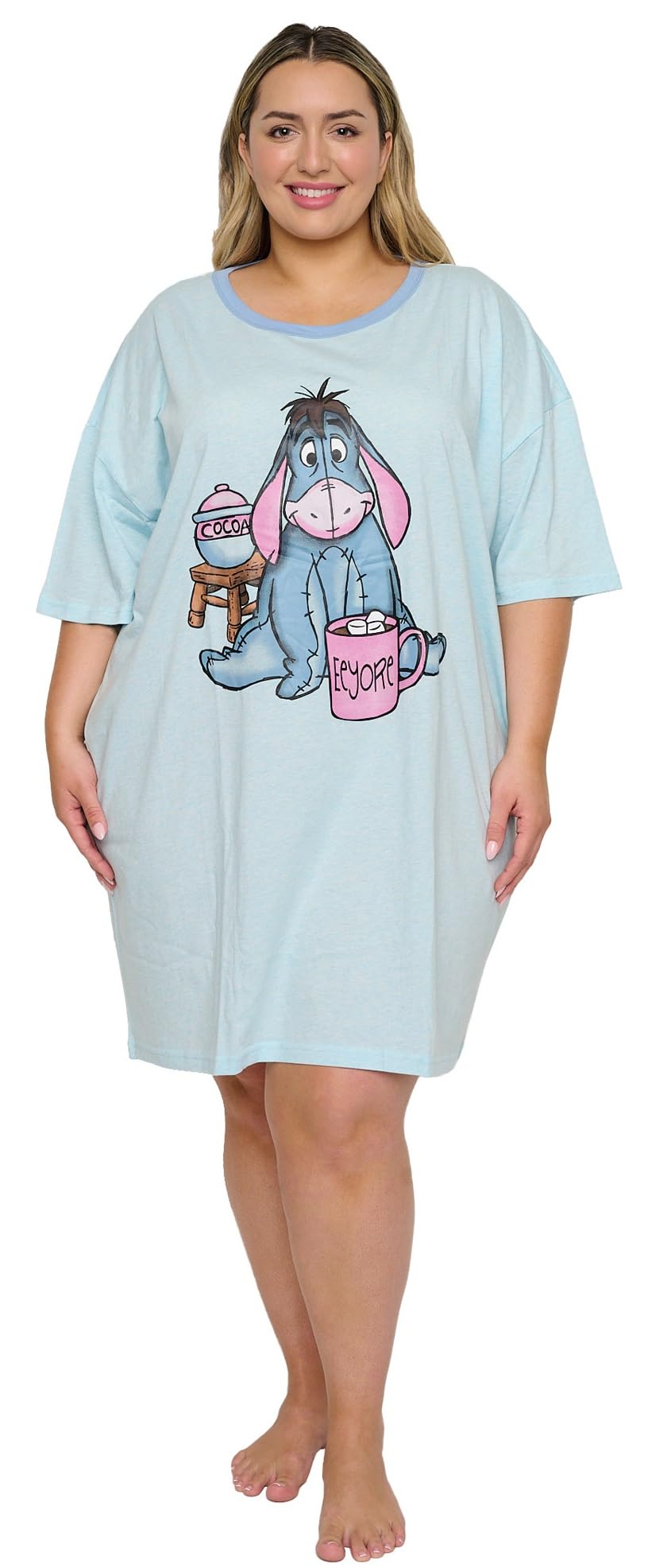 Disney Women's Sleepshirt - Mickey & Minnie Mouse Print Nightshirt for Women (One Size & Plus Size) | Cozy Lounge Wear for Bedtime & Relaxation at Home