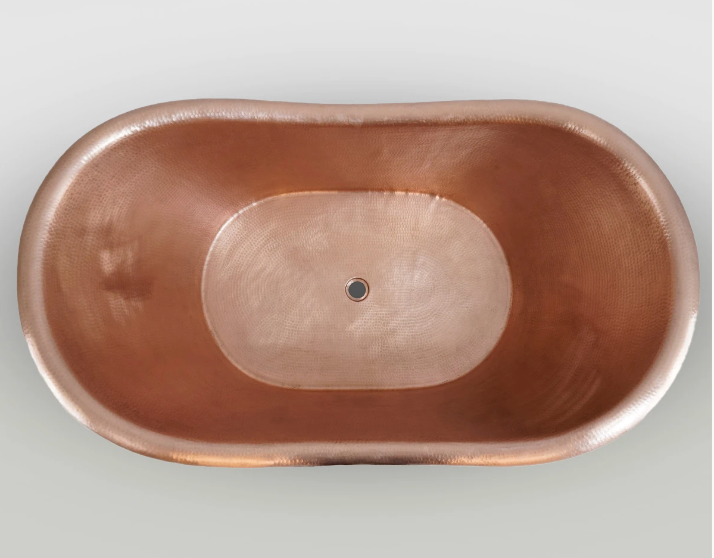 Premium Double Slipper Hammered Copper Bathtub - Handcrafted Freestanding Soaking Tub for Luxury Bathroom & Spa Relaxation