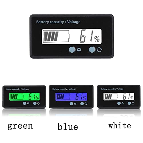 12V-48V LCD Battery Monitor with Alarm - Waterproof Voltage Tester for Cars, Boats, Solar Systems