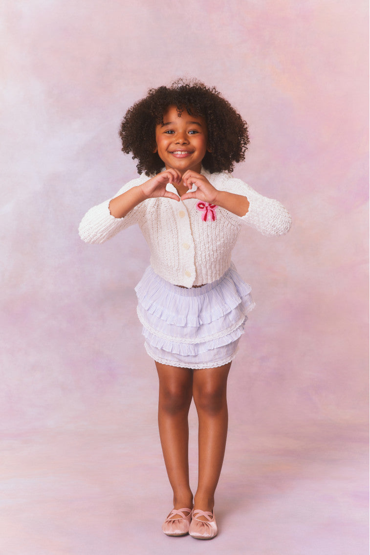 Girls Menna Bow Cardigan - Cute Knit Sweater for Kids | Perfect for School, Parties & Family Photos