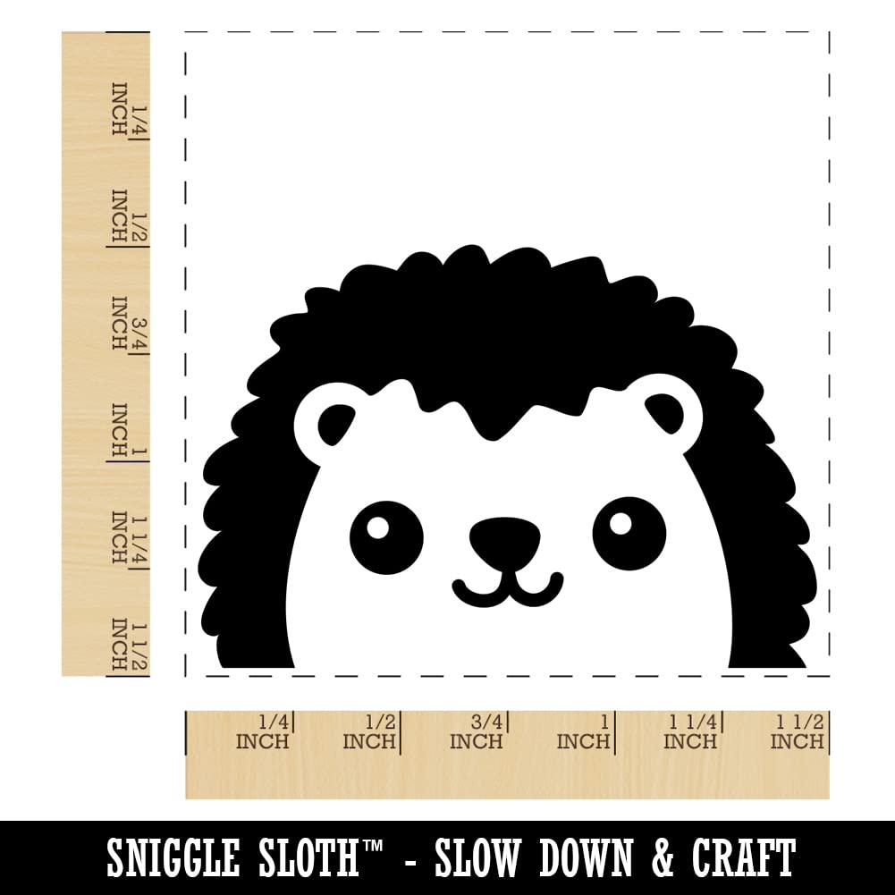 Peeking Hedgehog Self-Inking Rubber Stamp - 1.5 Inch Large Stamp with Black Ink - Perfect for Scrapbooking, Card Making, and DIY Crafts