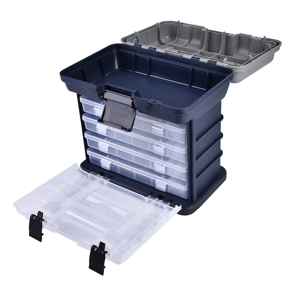**Joyzan 4-Layer Fishing Tackle Box Organizer - Waterproof Storage Bag with Removable Trays, Multifunctional Lure Case for Baits & Tools - Perfect Gift for Men, Ideal for Freshwater & Saltwater Fishing Trips**