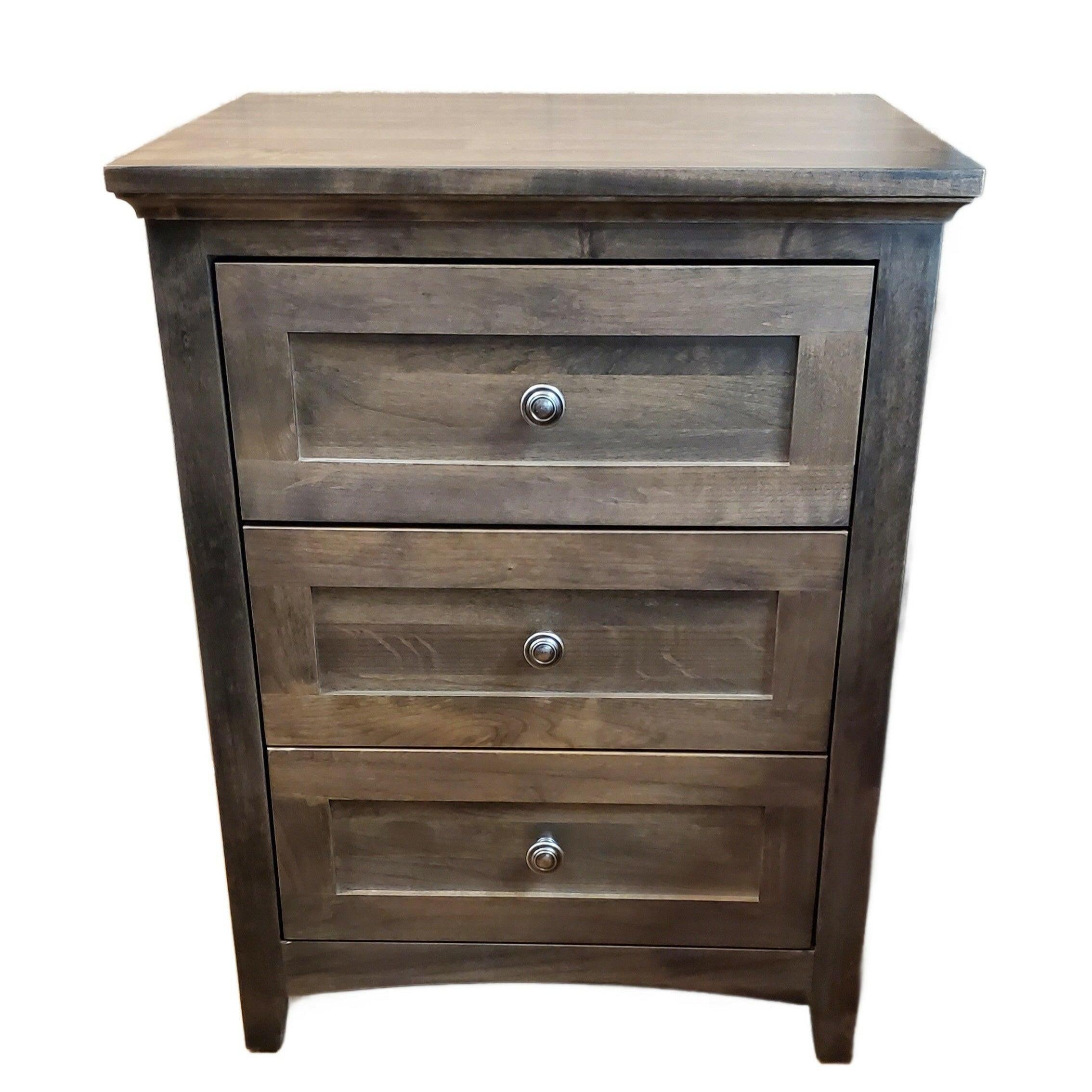 Emmerson Iron 3 Drawer Nightstand with Metal Frame - 67231I AP - Modern Bedside Table for Bedroom, Living Room & Guest Room Storage