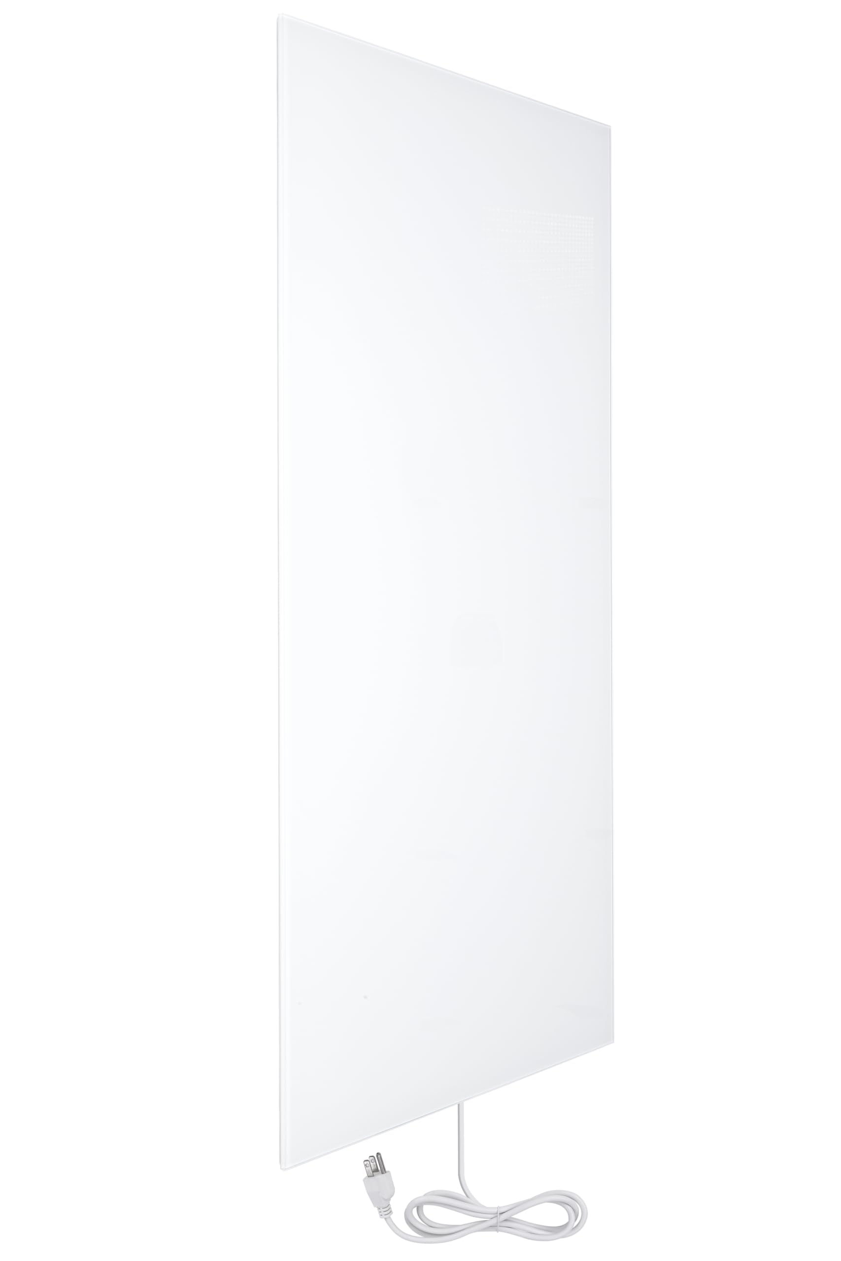 WarmlyYours 24x47 Inch Ember Glass Infrared Electric Panel Heater - 800W Wall Mounted Space Heater for Rooms up to 114 sqft, Energy Efficient Plug-in or Hardwired Heating Solution - Perfect for Bedrooms, Bathrooms & Home Offices (White Glass Finish)