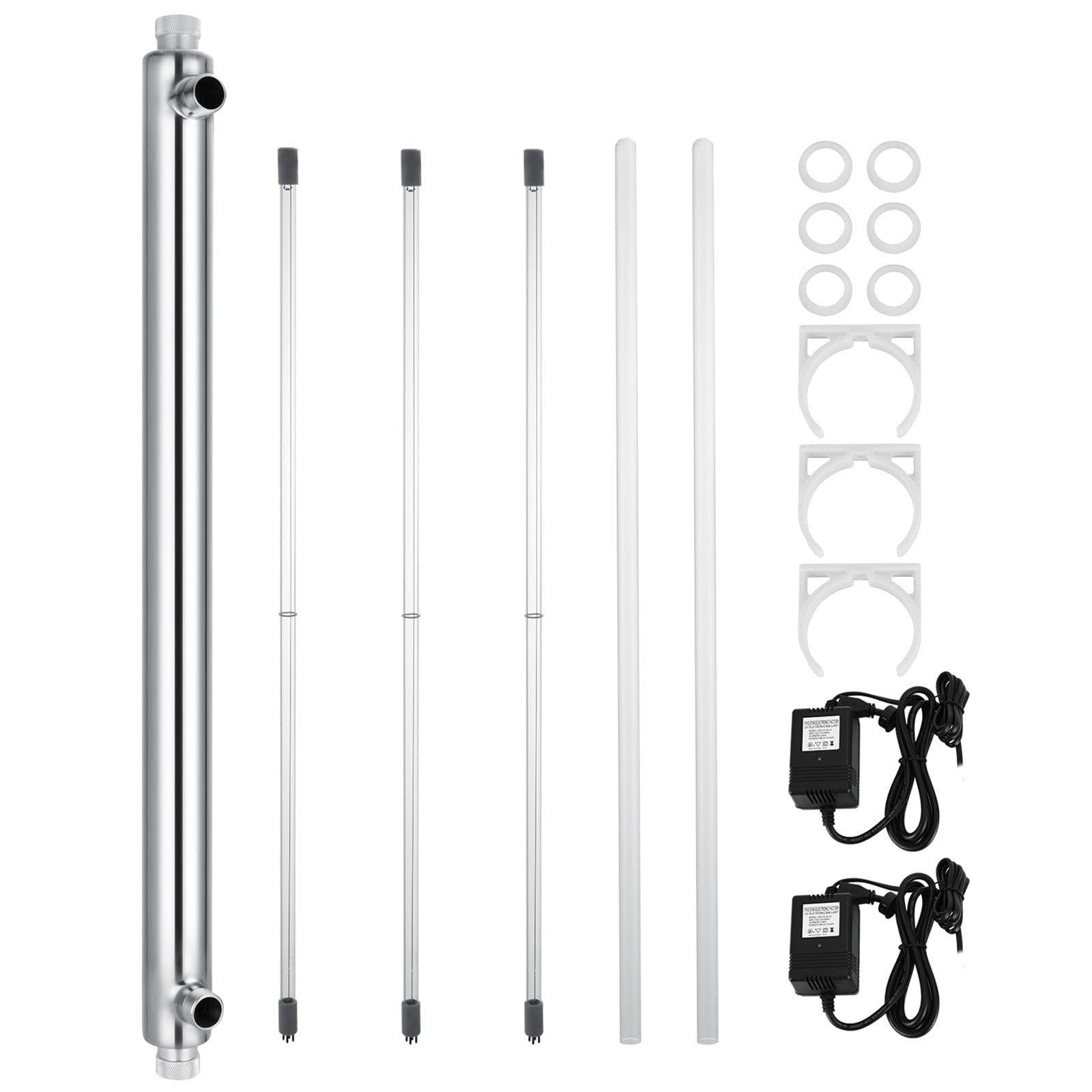 VEVOR Whole House Water Purifier Filter System - 12GPM 110V 55W UV Water Purification with 2 Extra Lamps & Quartz Sleeve - Ideal for Home, RV, Cabin & Well Water Filtration