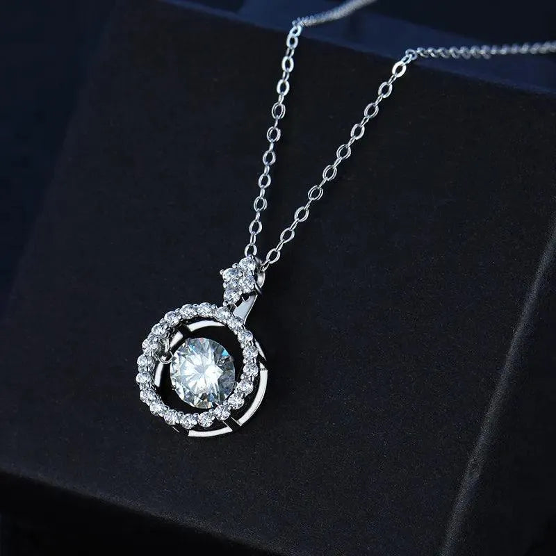 1.0 CT Moissanite Pendant Necklace for Women - S925 Sterling Silver Simulated Diamond Jewelry - Elegant Valentine's Day Gift for Her - Perfect for Anniversaries, Date Nights & Special Occasions