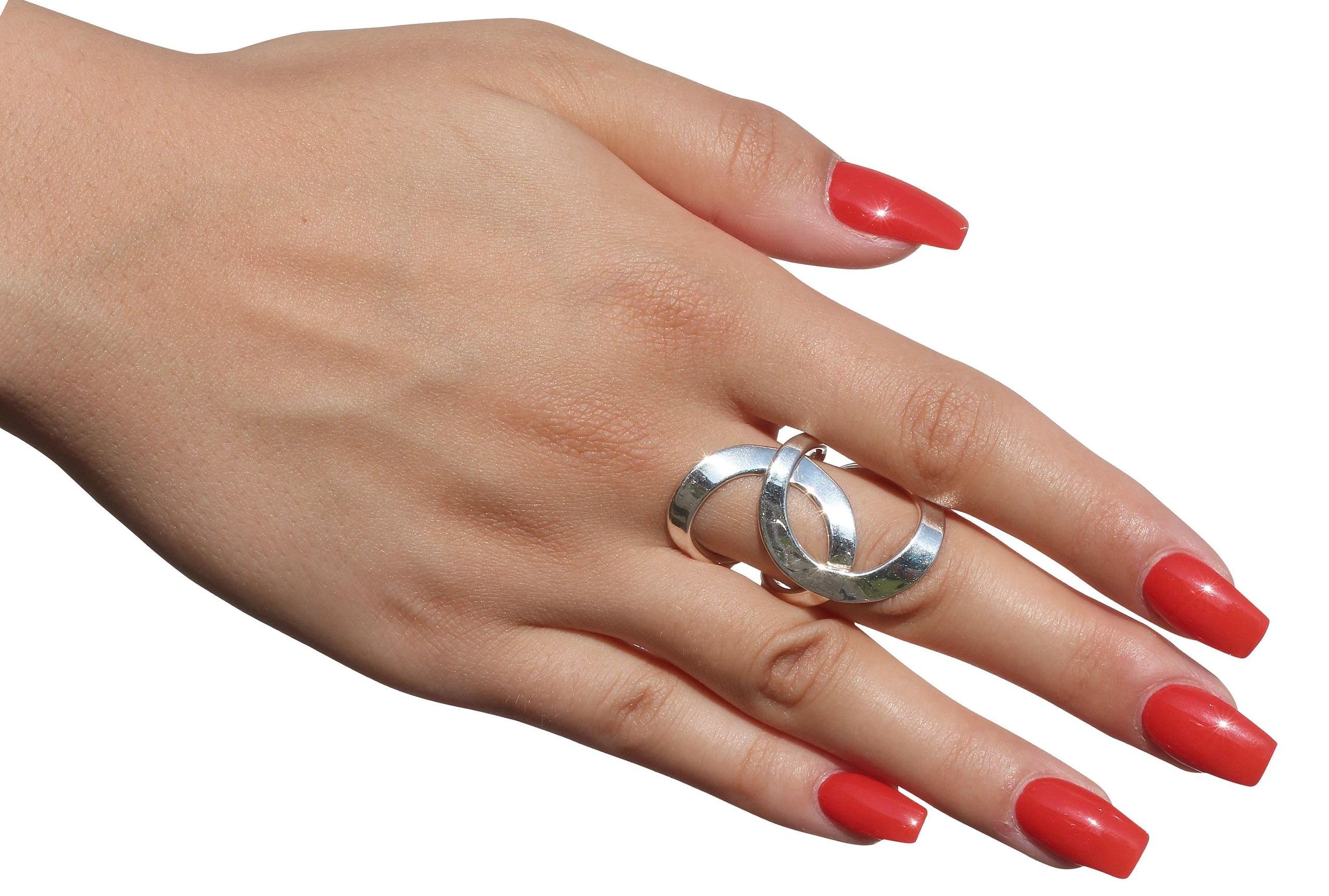 Polished 925 Sterling Silver Open Circle Ring for Women | Elegant SILBERMOOS Jewelry | Perfect for Everyday Wear, Date Nights & Special Occasions
