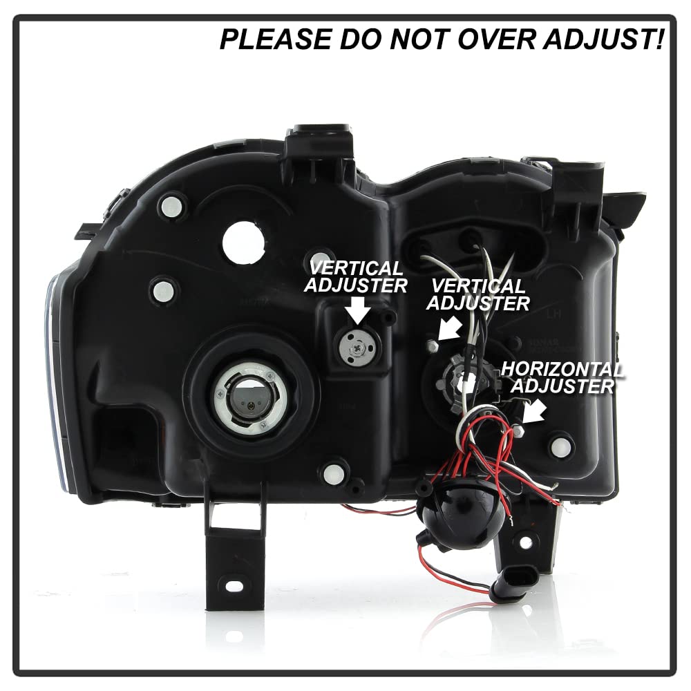 2005-2007 Jeep Grand Cherokee LED Projector Headlights with Halo - Aftermarket Replacement Headlamps - Upgrade for Better Night Visibility & Style