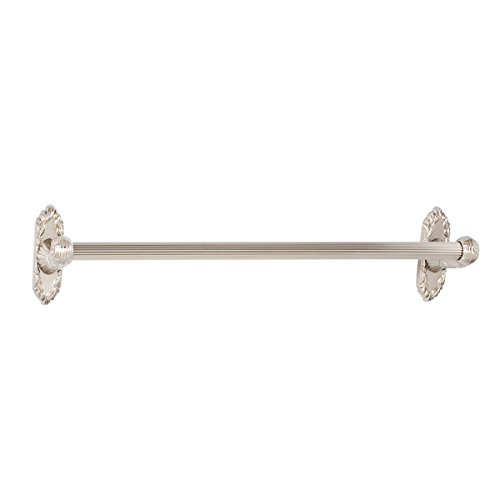 Traditional Towel Bars with Ribbon & Reed Design - Satin Nickel Finish A8520-18-SN - Perfect for Bathroom, Spa & Luxury Home Decor