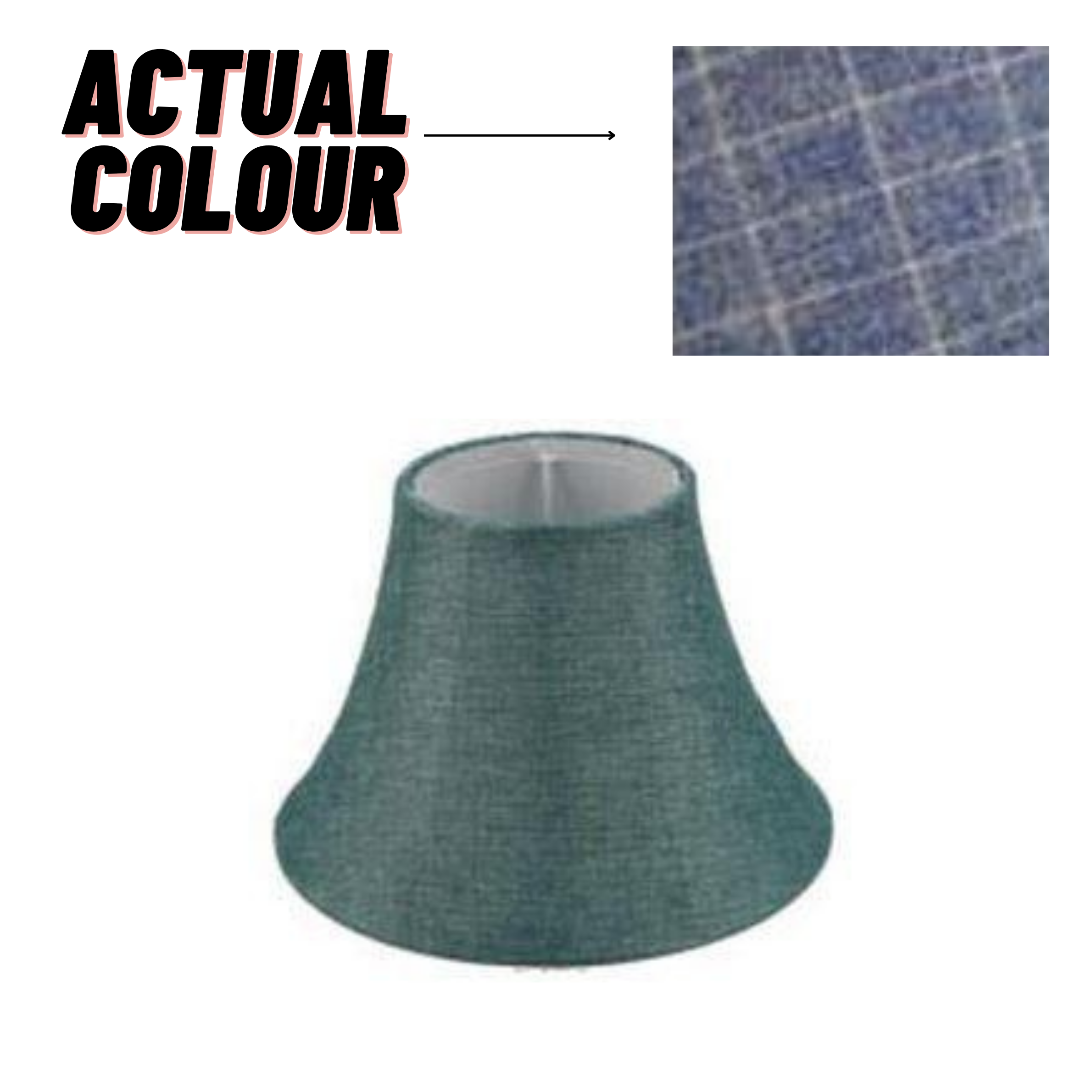 5.10.7 Bell Lamp Shade - Hamptons Blue Fabric Pendant Light Cover - Perfect for Bedroom, Living Room & Dining Room Lighting Decor