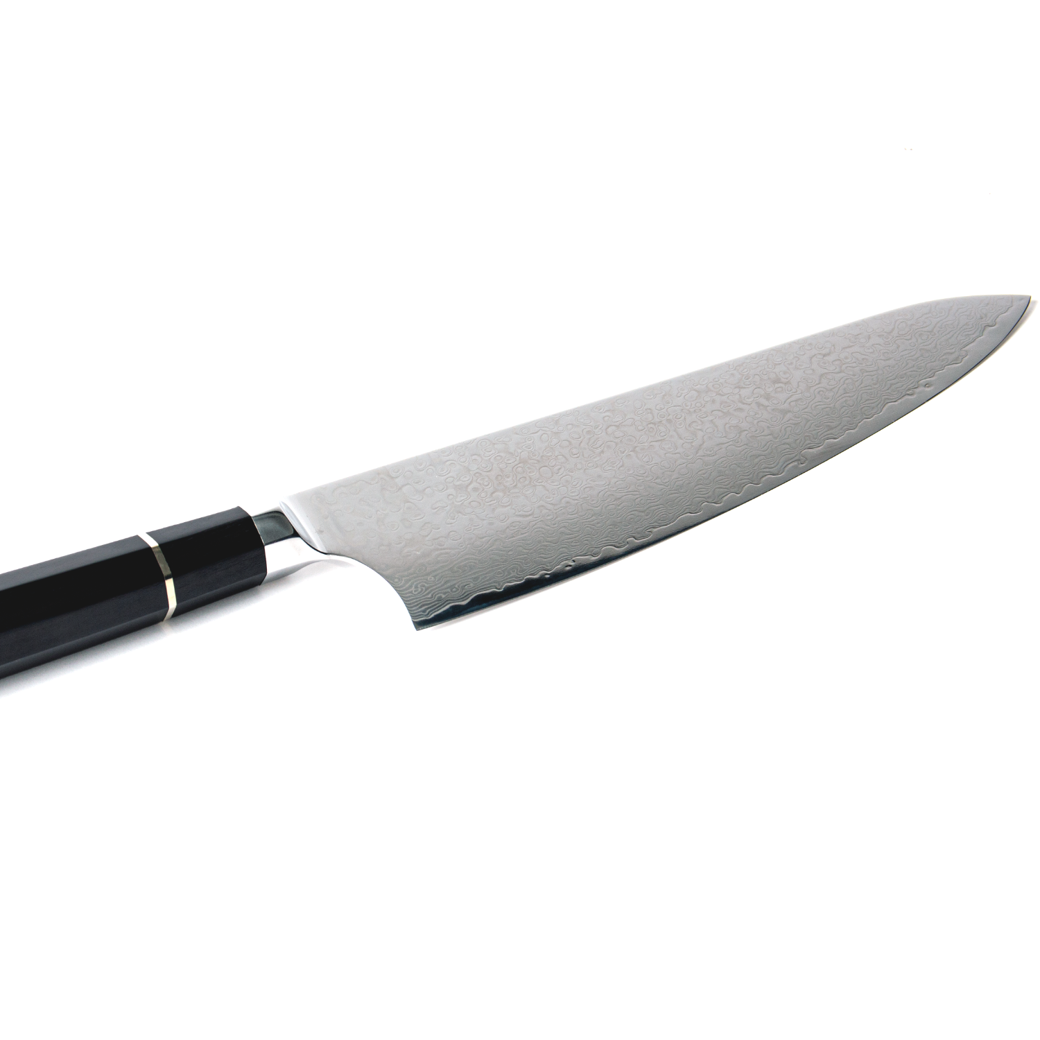 Premium Octad Japanese Damascus Steel 9-Inch Chef Knife with Ebony Handle - Professional Kitchen Knife for Slicing, Dicing & Chopping Vegetables, Meat & Fish