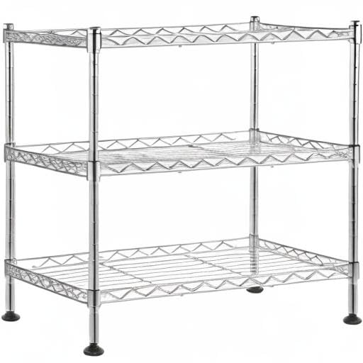 3-Tier Adjustable Metal Wire Shelf - Heavy Duty 200Lbs Capacity Storage Rack with Leveling Feet (8