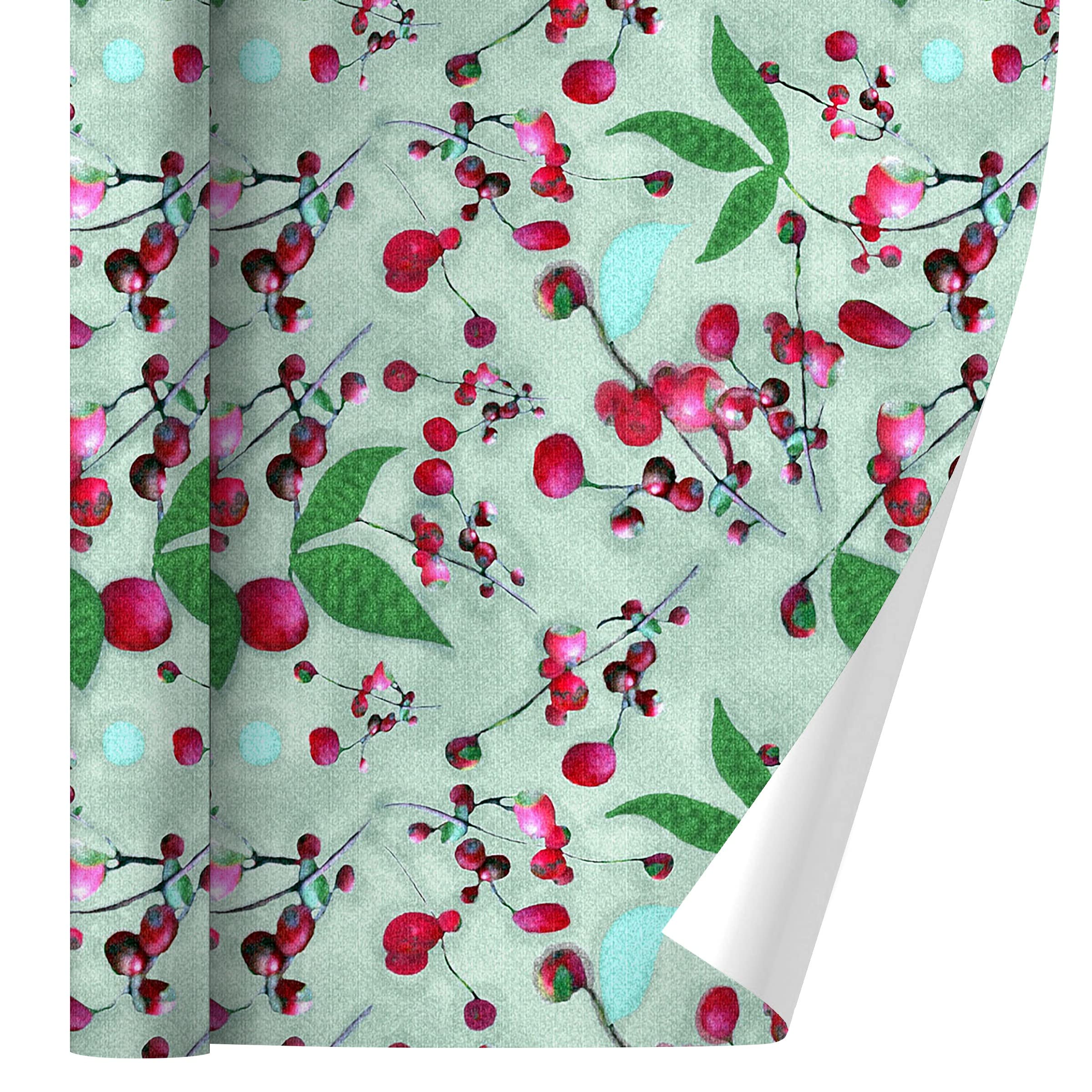 Premium Wild Cherry Blossoms Gift Wrapping Paper Roll - Floral Japanese Sakura Design for Birthday, Wedding & Party Presents - Eco-Friendly Kraft Paper for DIY Crafts & Gift Packaging