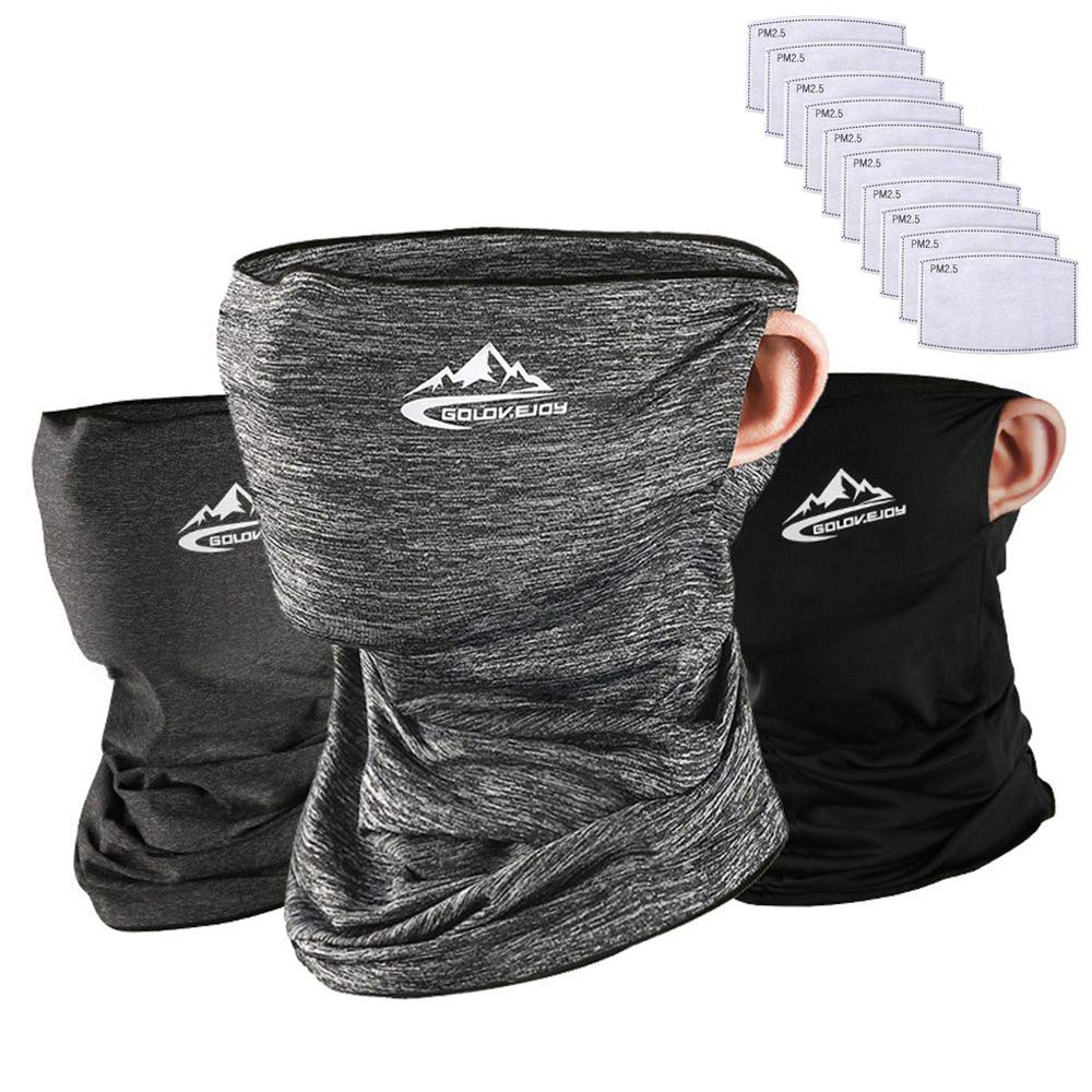 3Pcs Face Scarf with Filters for Outdoor Sports & Hiking