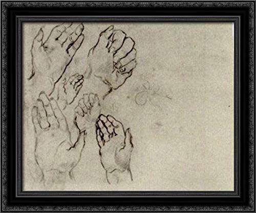 Vincent van Gogh Black Ornate Wood Framed Canvas Art 24x20 - Hand-Painted Wall Decor for Living Room, Bedroom & Office