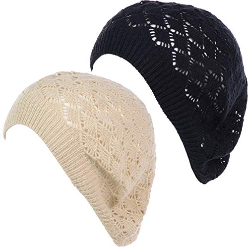 Lace Diamond Knit-2 Pack-lt. Beige & Black