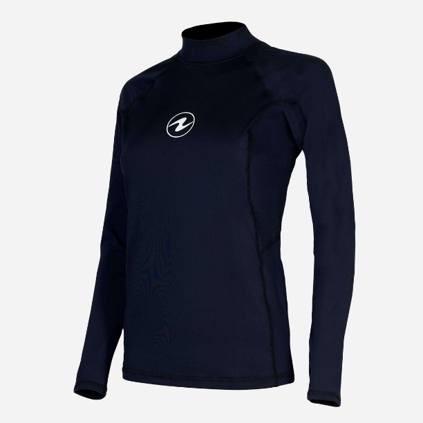 Aqualung Women's Slim Fit Long Sleeve Rashguard - UPF 50+ Sun Protection Swim Shirt for Surfing, Diving & Water Sports
