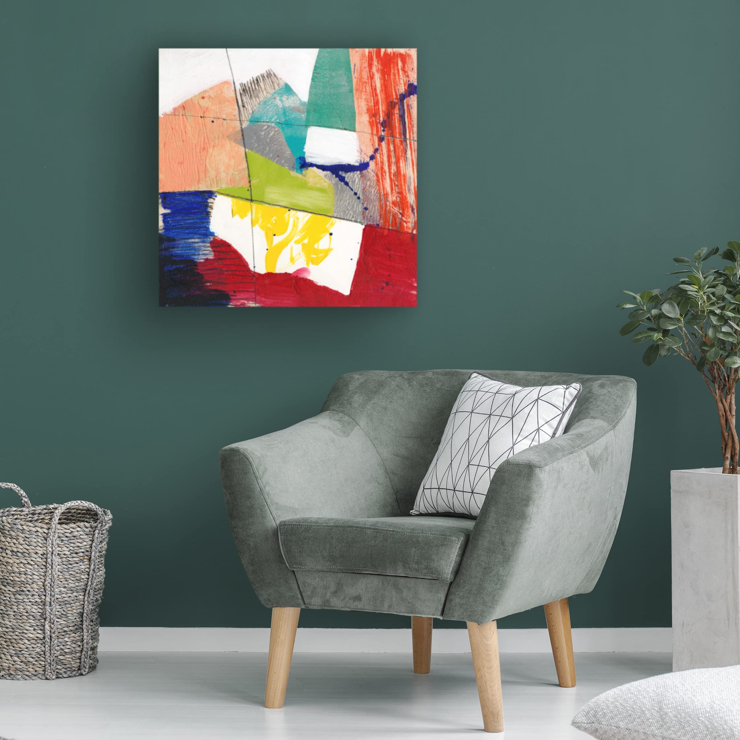Jennifer Goldberger 'Bright Composition II' Canvas Wall Art - Modern Abstract Painting for Living Room, Bedroom & Office Decor